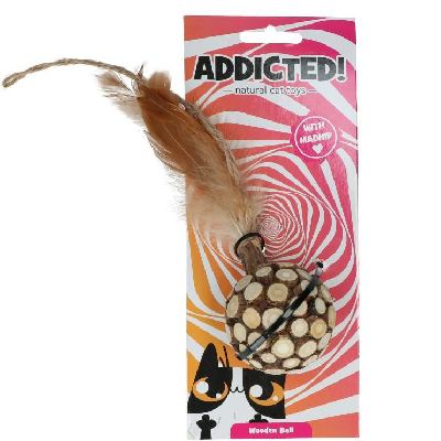 Addicted wooden ball with feathers